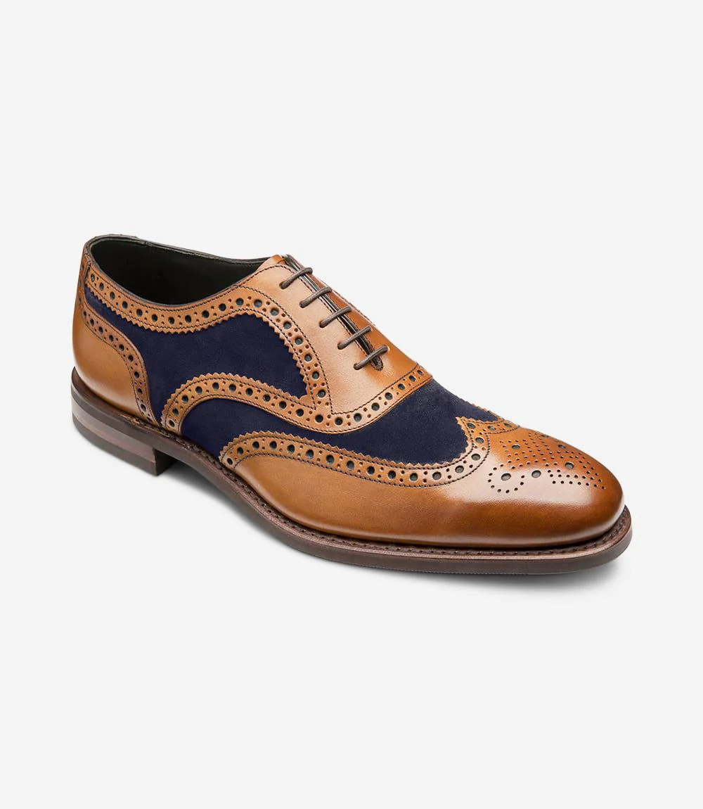 LOAKE KERRIDGE TAN-NAVY OXFORD BROGUE RUBBER SOLE F-MEDIUM - Image 2
