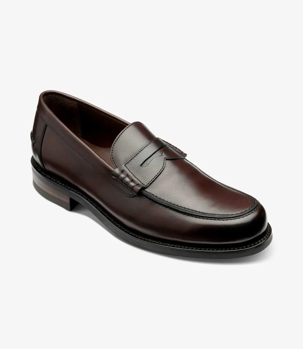 LOAKE KINGSCLIFFE DARK BROWN LOAFER SLIP ON RUBBER SOLE F-MEDIUM - Image 2