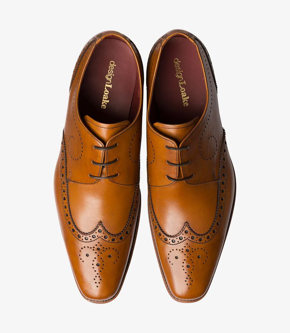 LOAKE KRUGER TAN DERBY BROGUE LEATHER SOLE F-MEDIUM - Image 3