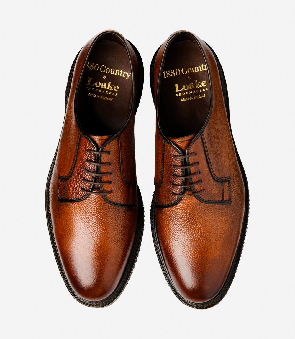 LOAKE LEYBURN MAHOGANY DERBY TOE CAP RUBBER SOLE F-MEDIUM - Image 3