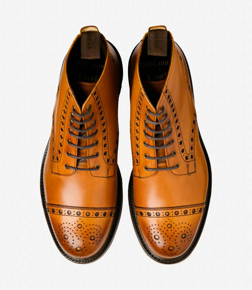 LOAKE LOXLEY TAN DERBY BOOT RUBBER SOLE G-WIDE - Image 3