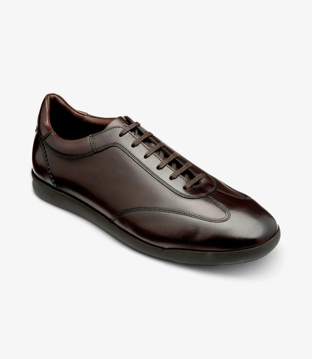 LOAKE MAYFAIR DARK BROWN LEATHER TRAINER RUBBER SOLE F-MEDIUM - Image 2