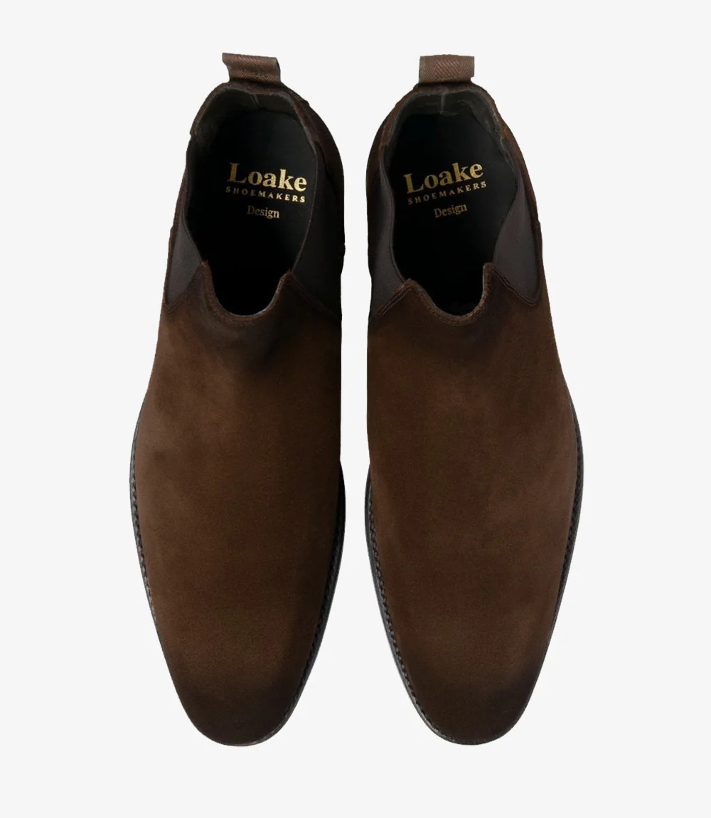 LOAKE MCBRIDE BROWN SUEDE CHELSEA BOOT SLIP ON RUBBER SOLE F-MEDIUM - Image 3
