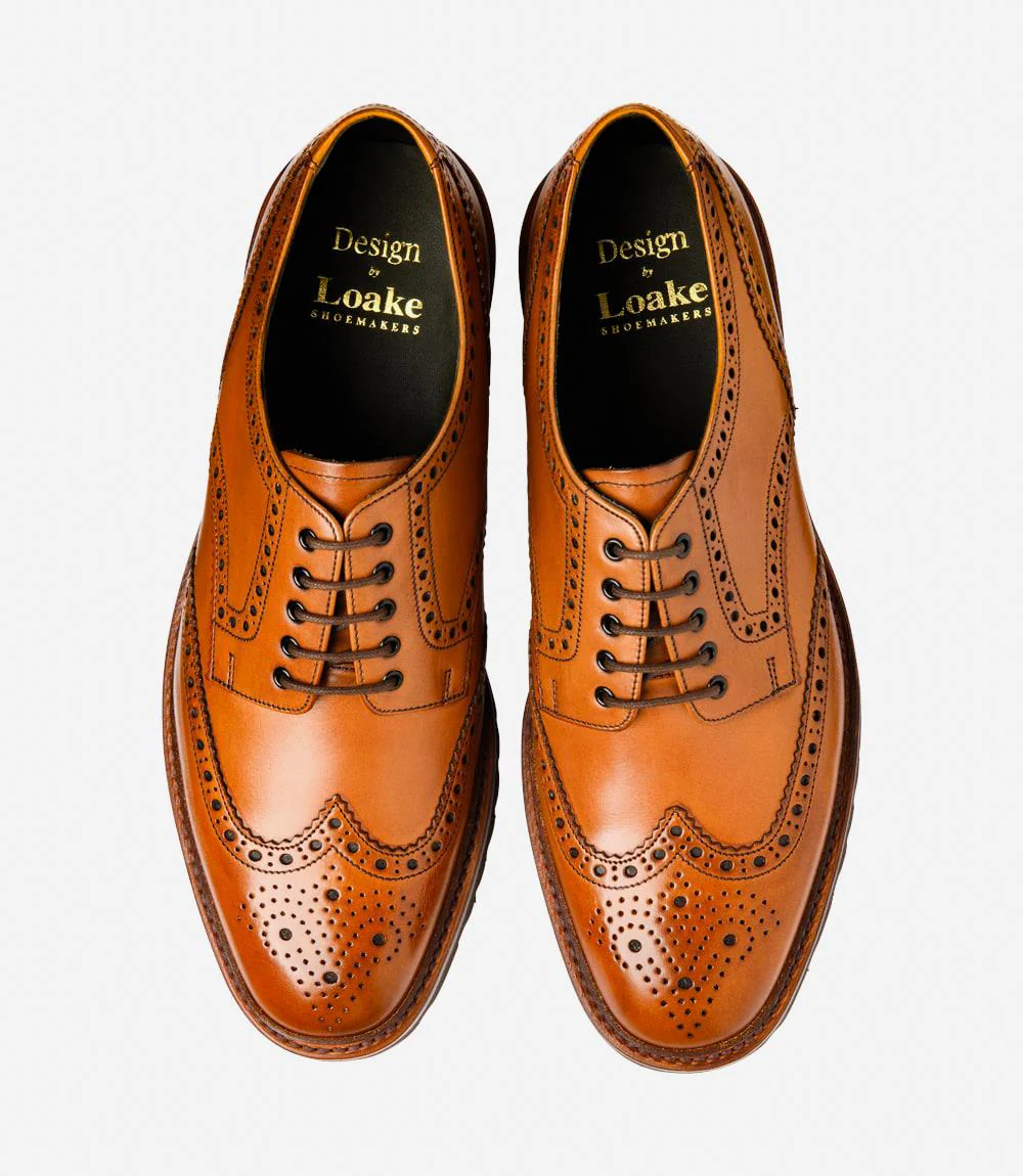 LOAKE PERSEUS TAN DERBY FULL-BROGUE RUBBER SOLE G-WIDE - Image 3