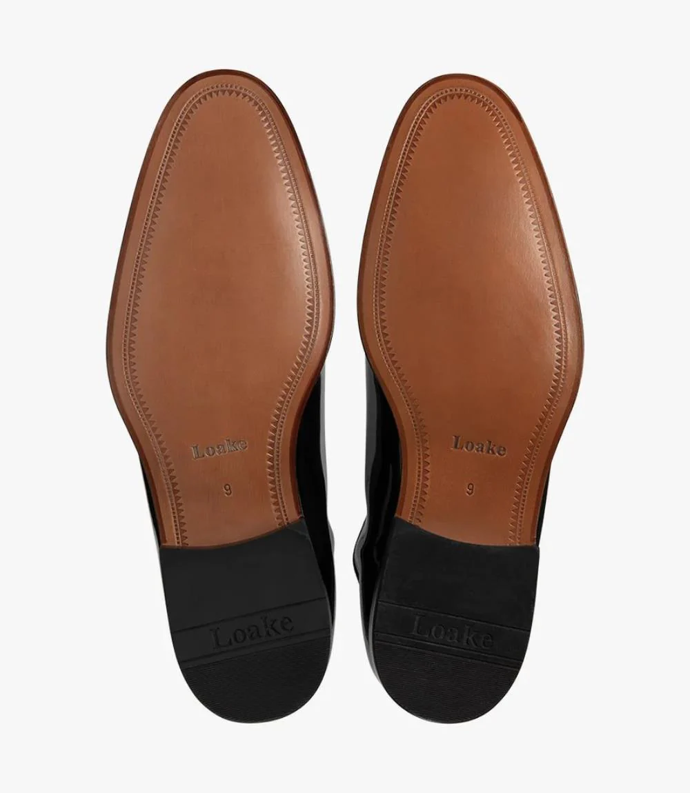 LOAKE REGAL BLACK LEATHER OXFORD LEATHER SOLE F-MEDIUM - Image 4