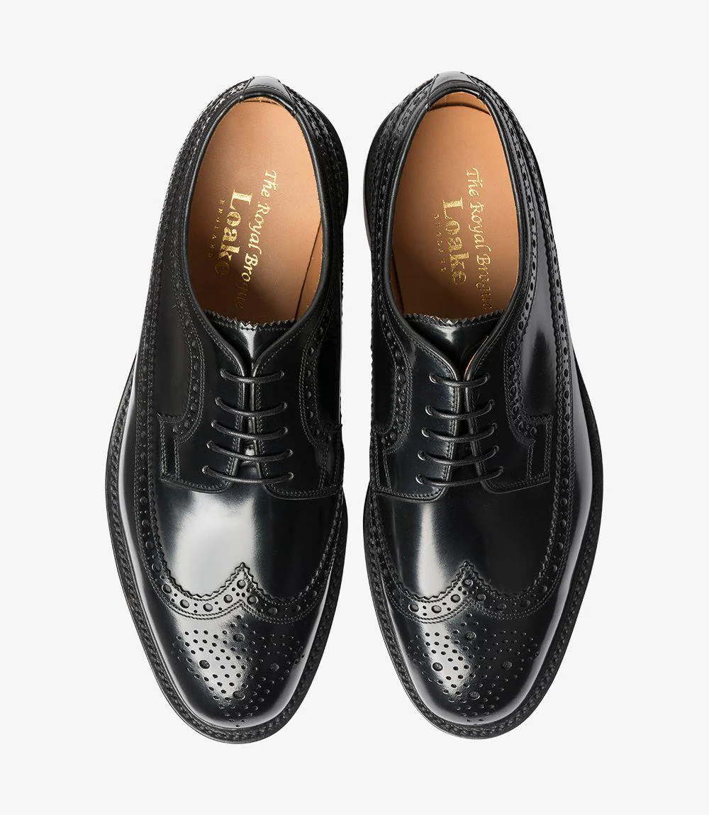 LOAKE ROYAL BLACK DERBY BROGUE DOUBLE LEATHER SOLE F-MEDIUM - Image 3