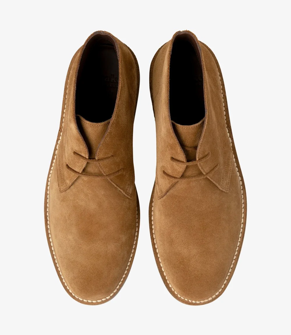 LOAKE SAHARA CHESTNUT SUEDE DERBY BOOT RUBBER SOLE F-MEDIUM - Image 3