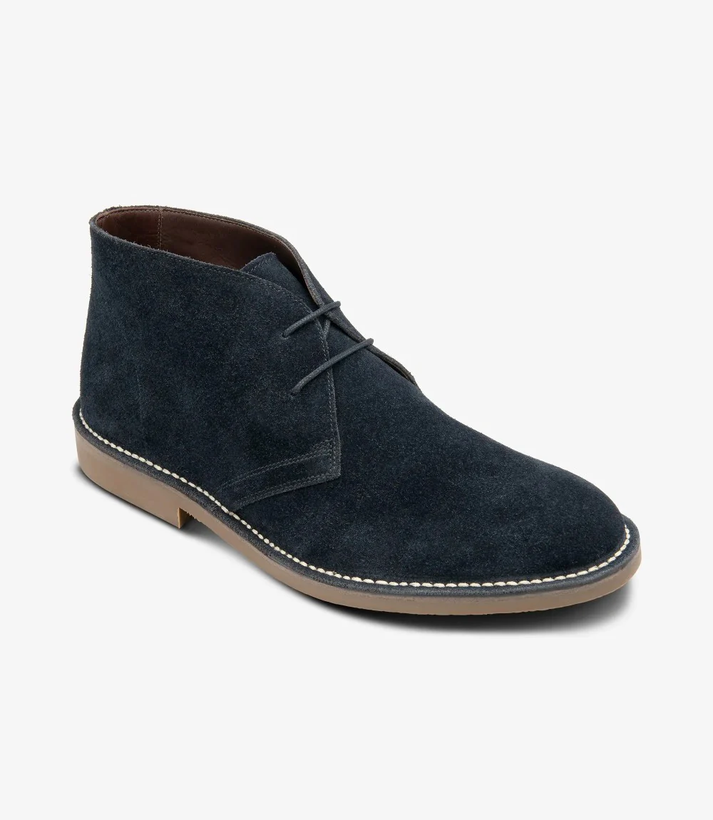 LOAKE SAHARA DARK NAVY SUEDE DERBY BOOT RUBBER SOLE F-MEDIUM - Image 2