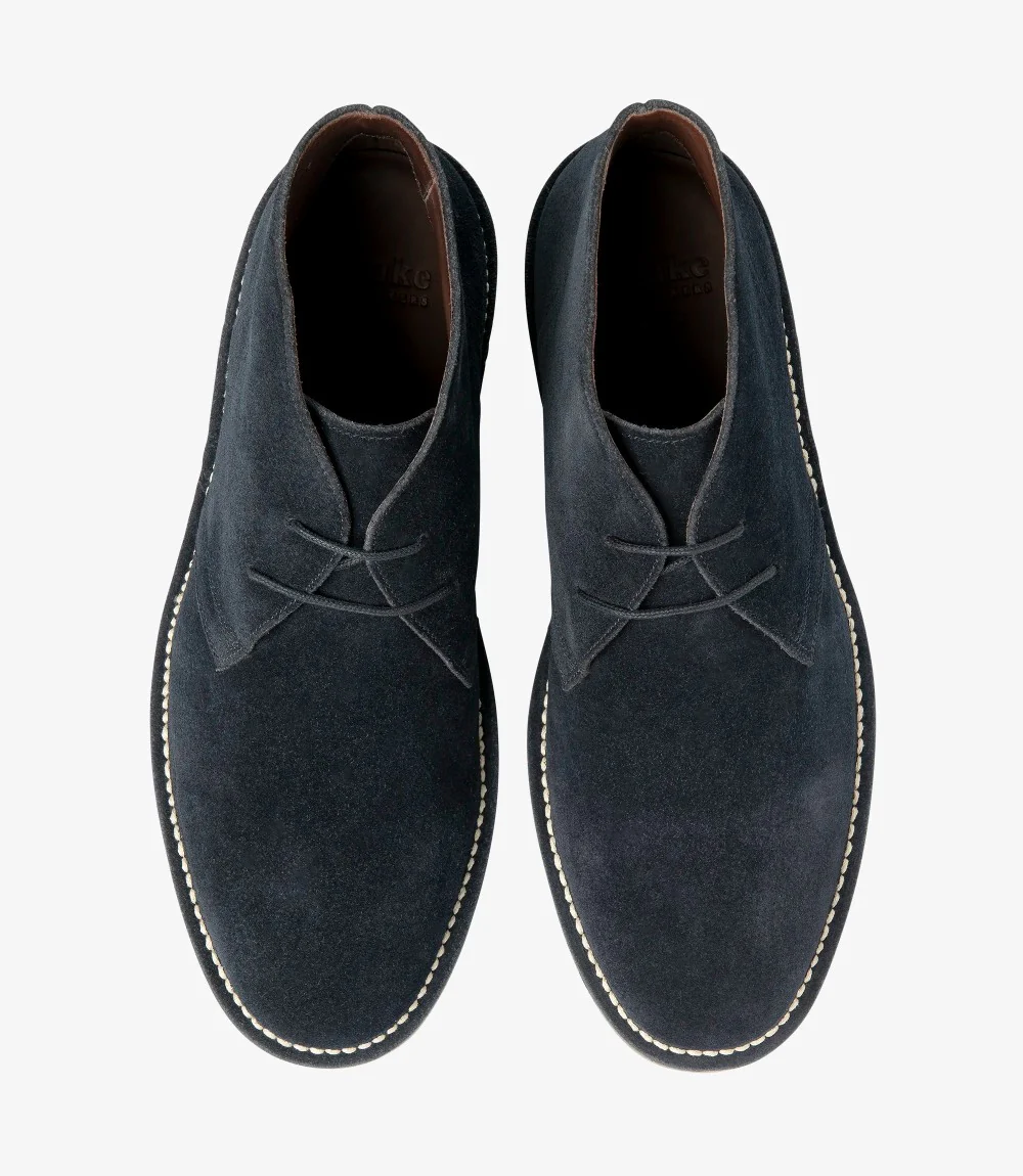 LOAKE SAHARA DARK NAVY SUEDE DERBY BOOT RUBBER SOLE F-MEDIUM - Image 3