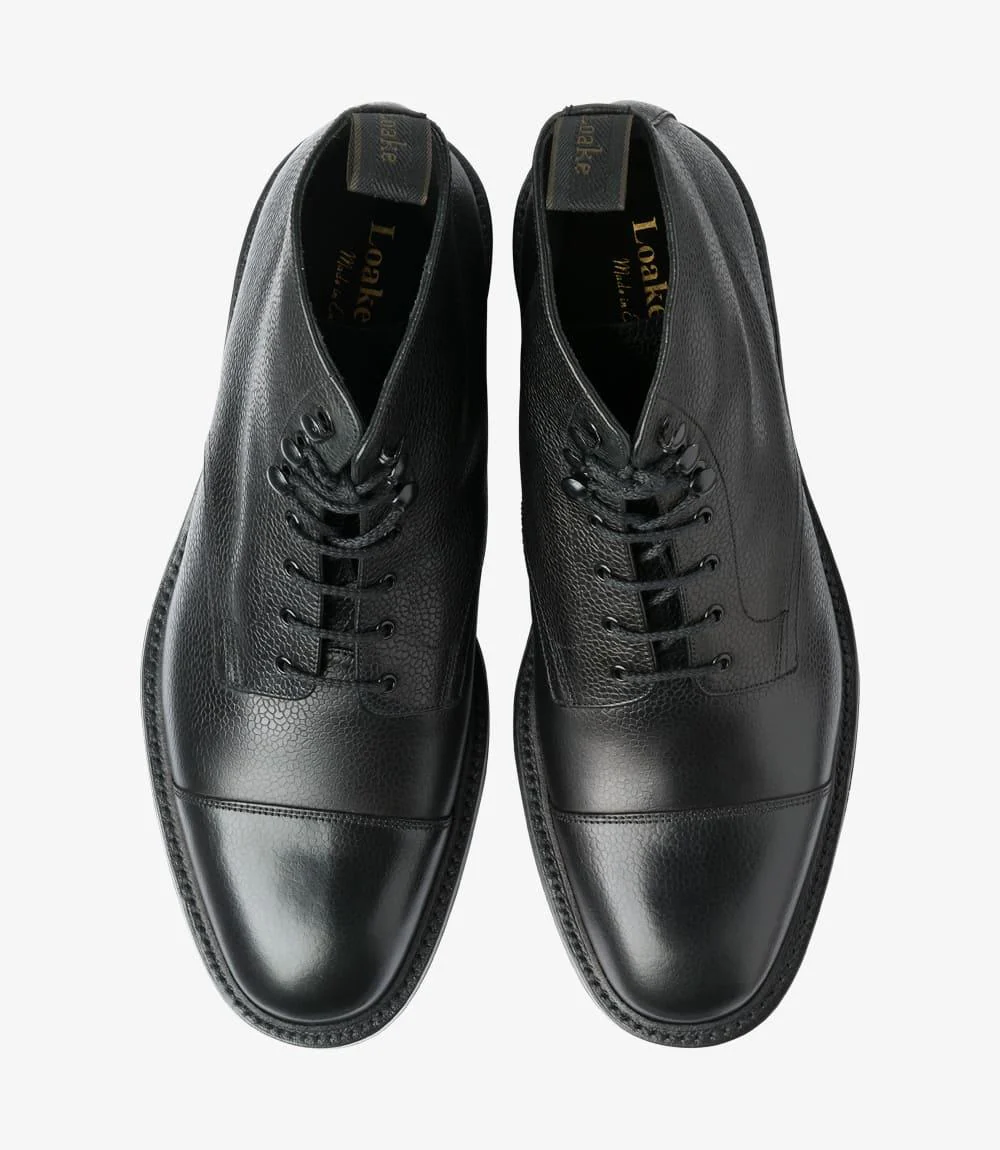 LOAKE SEDBERGH BLACK DERBY BOOT RUBBER SOLE G-WIDE - Image 3