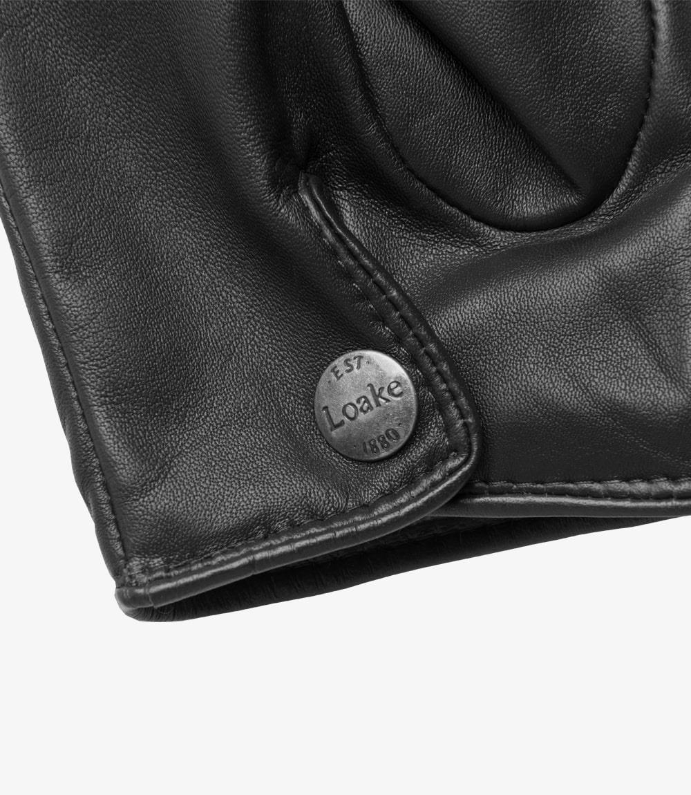 LOAKE SHACKLETON BLACK LEATHER GLOVES - Image 2