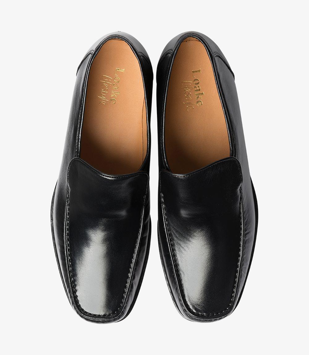 LOAKE SIENA BLACK LOAFER MOCCASIN LEATHER F-MEDIUM - Image 3
