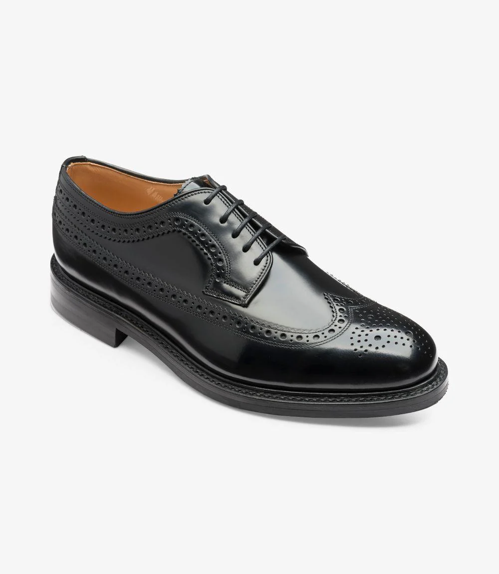 LOAKE SOVEREIGN BLACK BROGUE RUBBER SOLE F-MEDIUM - Image 2