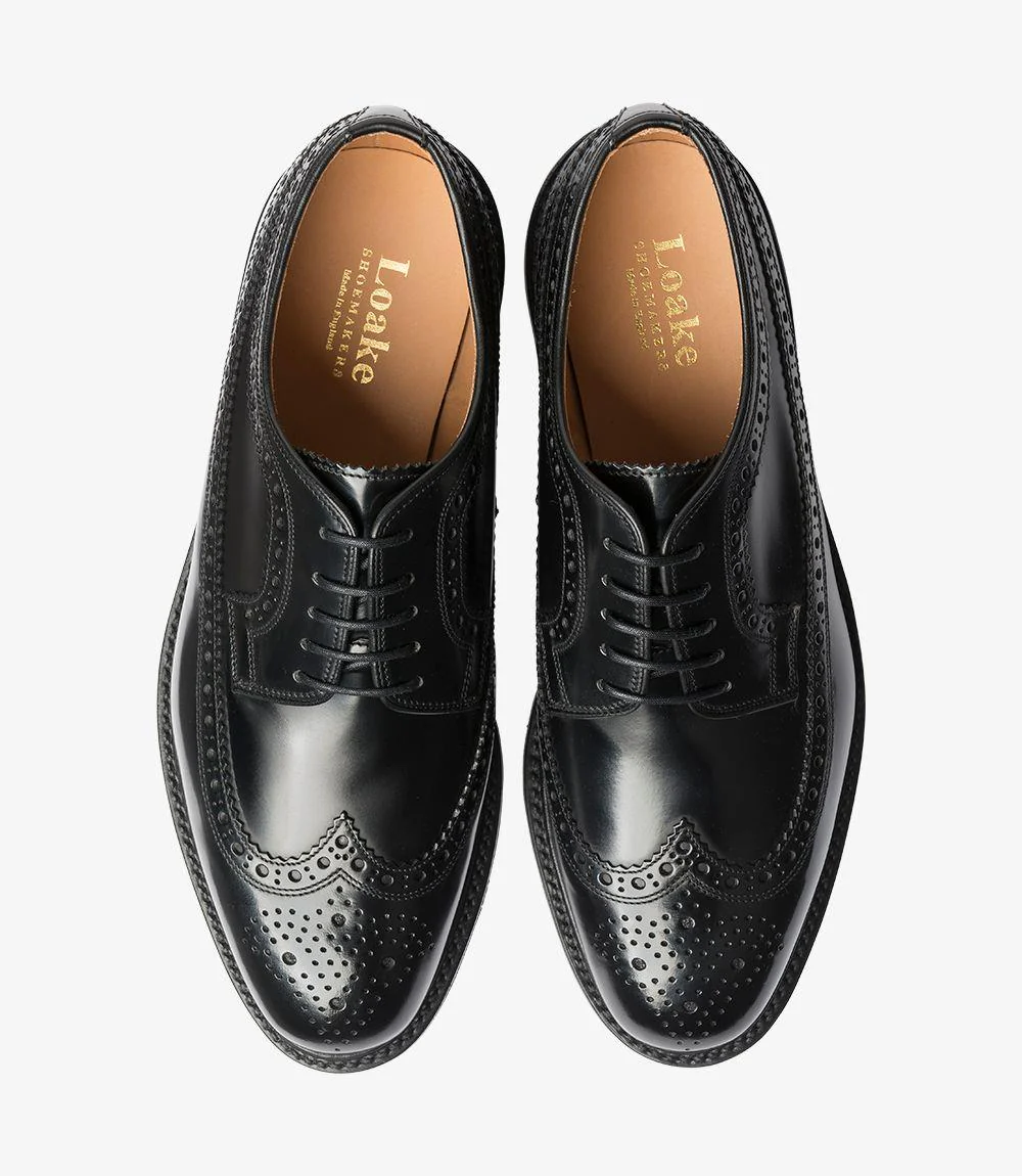 LOAKE SOVEREIGN BLACK BROGUE RUBBER SOLE F-MEDIUM - Image 3