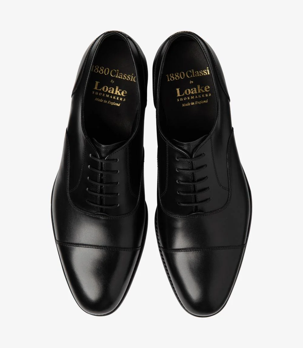 LOAKE STONEGATE BLACK OXFORD TOE CAP LEATHER SOLE F-MEDIUM - Image 3