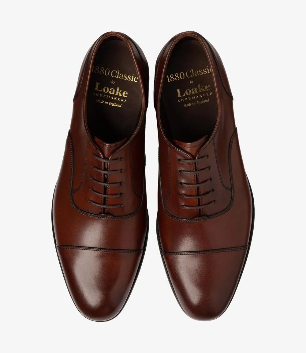 LOAKE STONEGATE MAHOGANY OXFORD TOE CAP LEATHER SOLE F-MEDIUM - Image 3