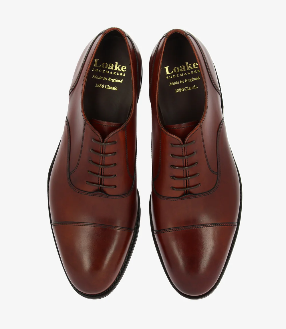 LOAKE STONEGATE MAHOGANY-DIS OXFORD TOE CAP LEATHER SOLE F-MEDIUM - Image 3