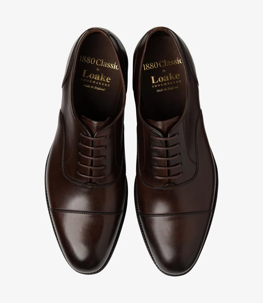 LOAKE STONEGATE WALNUT OXFORD TOE CAP LEATHER SOLE F-MEDIUM - Image 3