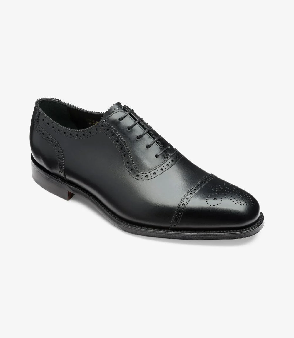LOAKE STRAND BLACK SEMI BROGUE - Image 2