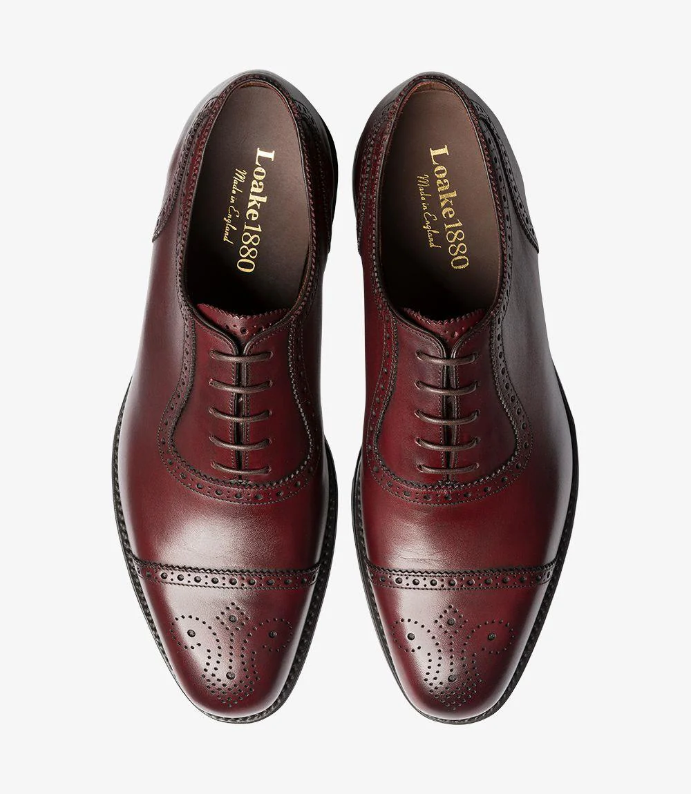LOAKE STRAND BURGUNDY SEMI BROGUE - Image 3