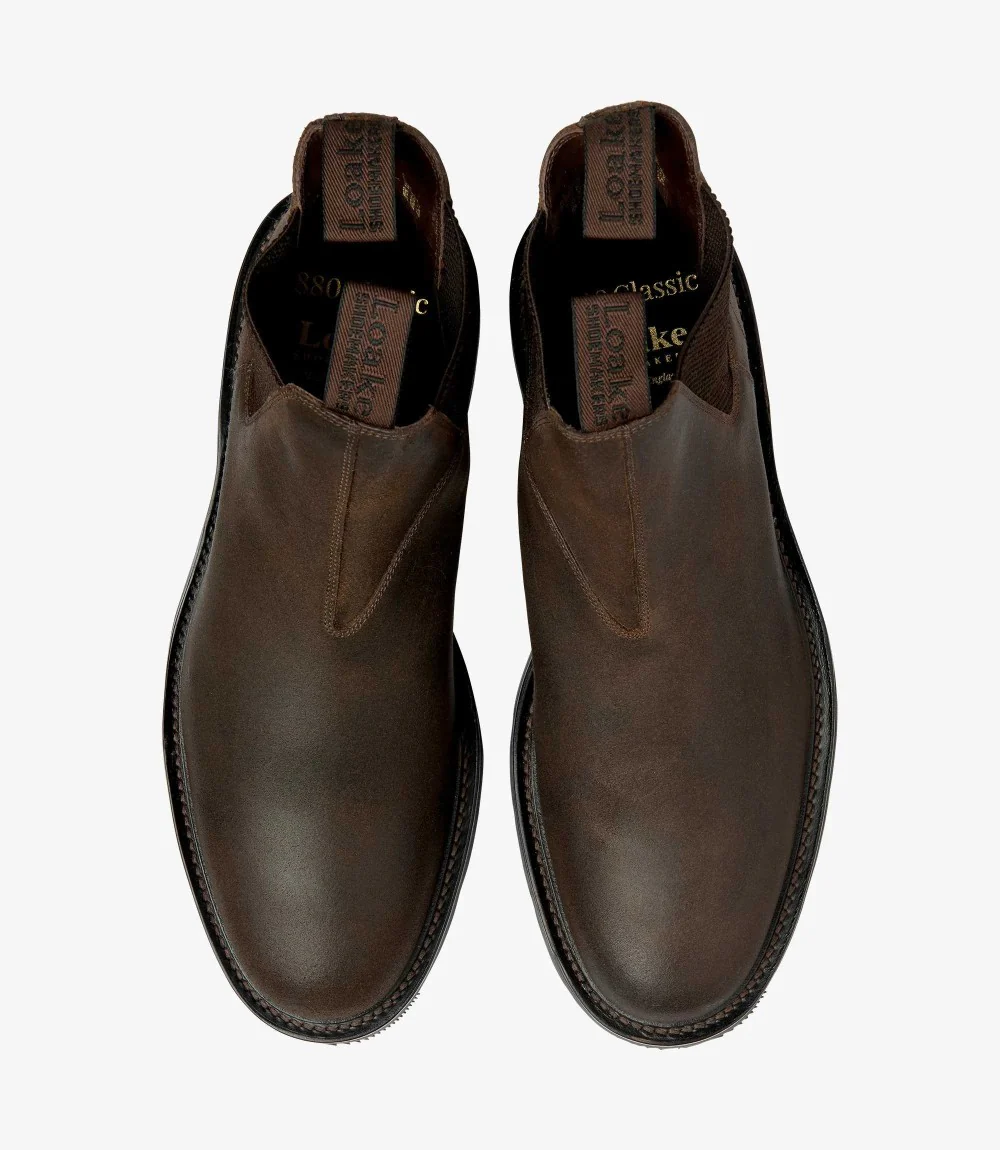 LOAKE TINTAGEL BROWN SUEDE CHELSEA BOOT SLIP ON RUBBER SOLE F-MEDIUM - Image 3