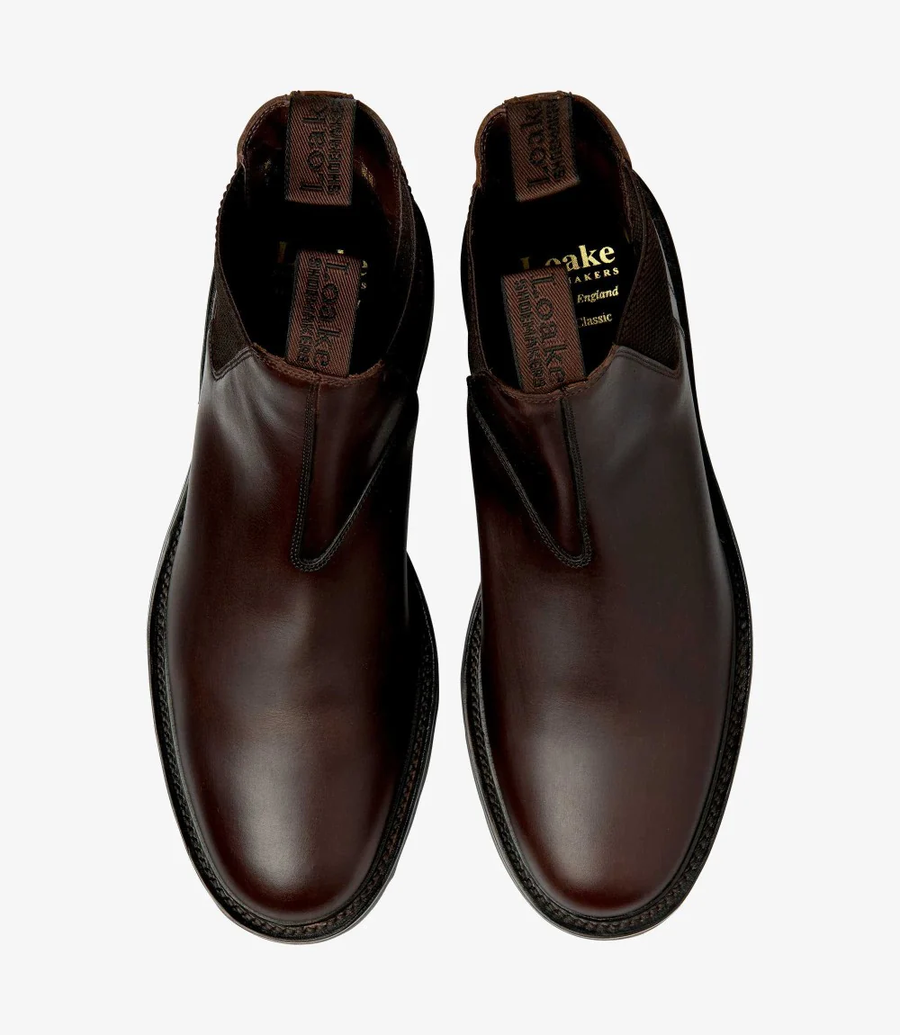 LOAKE TINTAGEL DARK BROWN CHELSEA BOOT SLIP ON RUBBER SOLE F-MEDIUM - Image 3