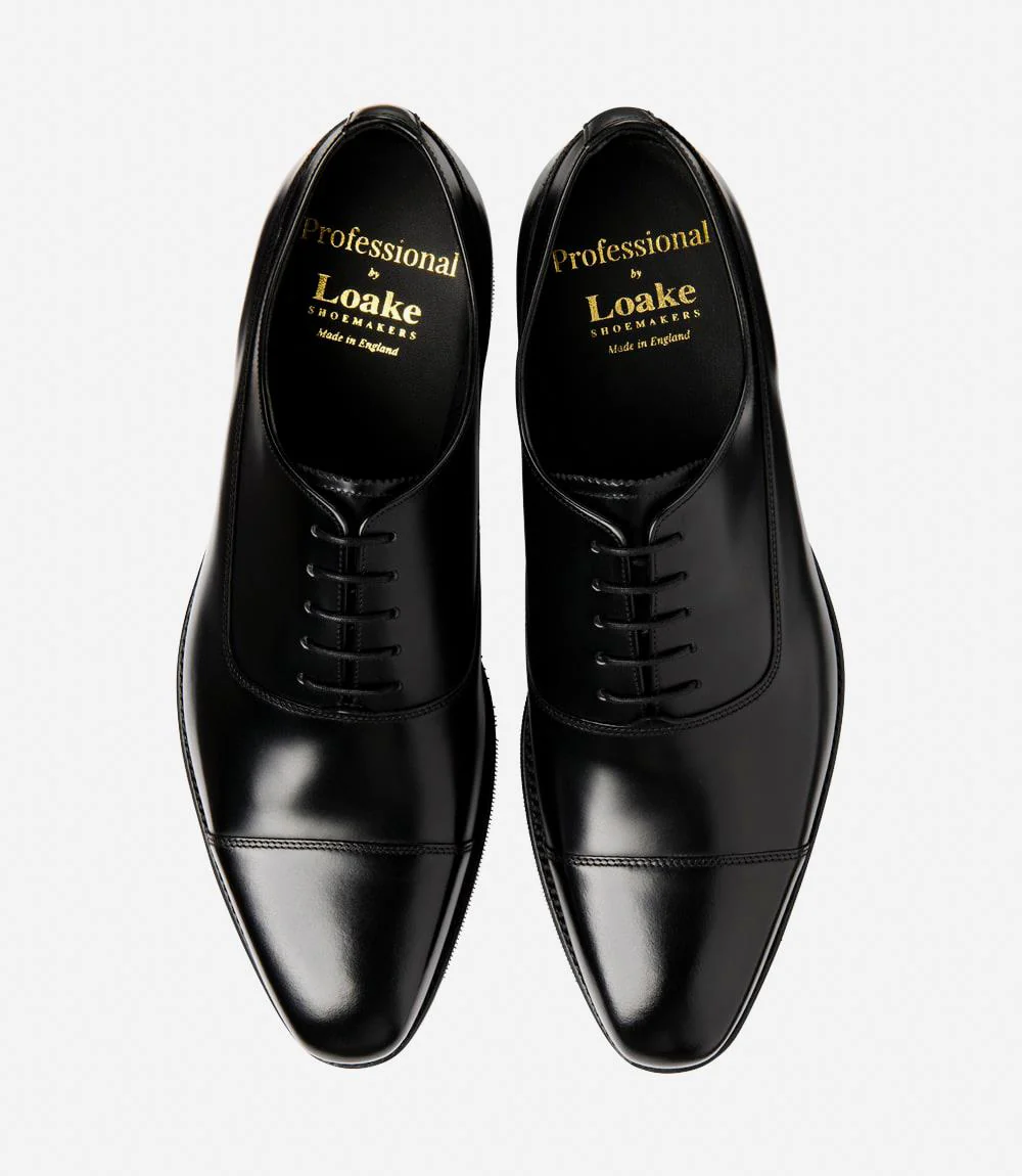 LOAKE TRUMAN BLACK POLISHED OXFORD RUBBER SOLE F-MEDIUM - Image 3