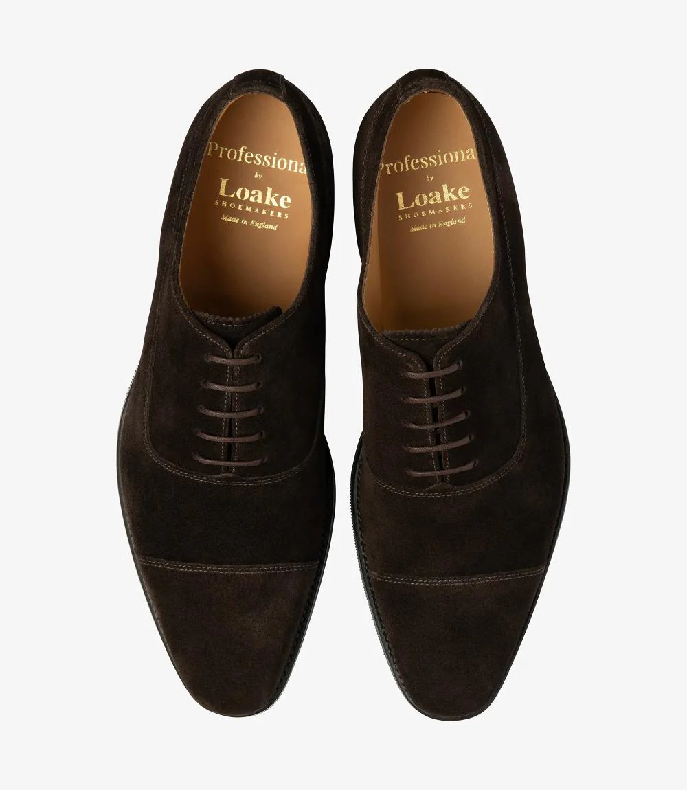 LOAKE TRUMAN DARK BROWN SUEDE OXFORD RUBBER SOLE F-MEDIUM - Image 3