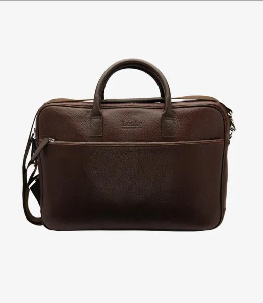 LOAKE WESTMINSTER DARK BROWN GRAIN LEATHER BRIEFCASE