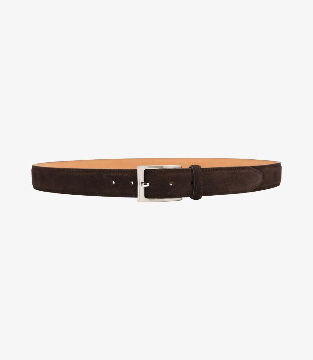 LOAKE WILLIAM DARK BROWN SUEDE BELT - Image 2